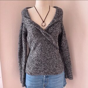 Moda International Off-the-Shoulder Gray Sweater